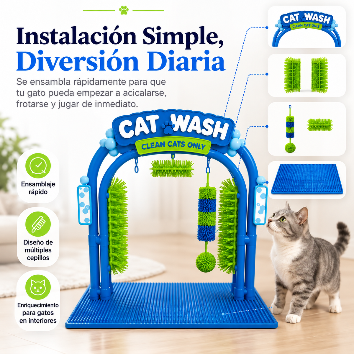 Estación autolavado para gatos