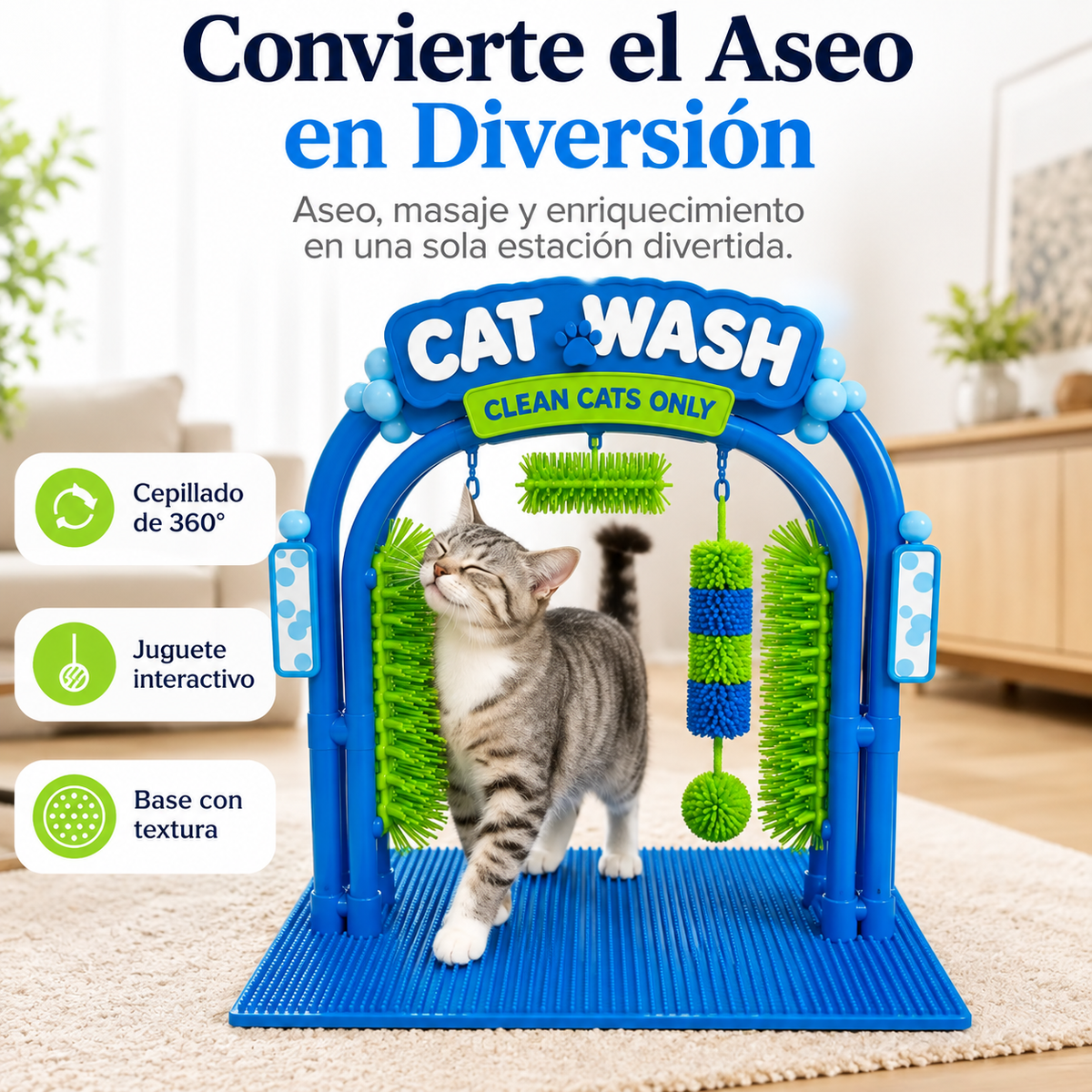 Estación autolavado para gatos